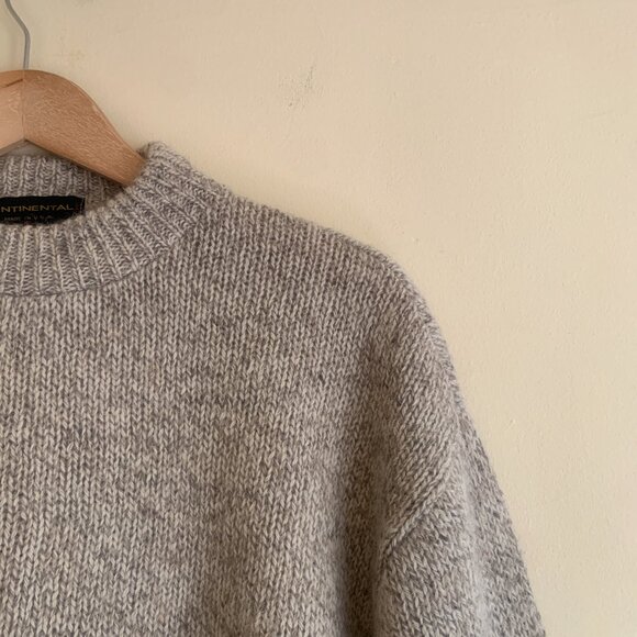 VINTAGE Continental Oatmeal Crewneck Wool Sweater Made in USA - Picture 4 of 10